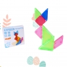 Joc magnetic Tangram, 7 piese magnetice, forme geometrice, 3 ani, eva, abs, magnet, 10.5 x 10.5 x 2.2 cm, Multicolor