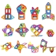 Set 100 de piese magnetice de constructie, piese mari, forme geometrice, 3 ani, abs, magnet, 20.5 x 14.5 x 12 cm, Multicolor