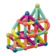 Set 25 piese magnetice de constructie, forme geometrice, Multicolor