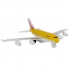 Avion metalic de jucarie cu functie pull-back, 14 cm, Galben