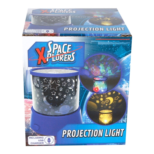 Lampa cu proiectii 3D, Planete si stele, cablu USB inclus, 12 cm