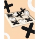 Jucarie montessori x si 0, din lemn, interactiva/educativa, 9 piese, 14.3x14.3 cm, Negru/Alb