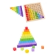 Joc montessori din lemn, tabla inmultirii, blocuri, tabel de multiplicare pana la 9x9, multicolor, 18x18x1.5 cm
