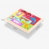 Puzzle din lemn tip tetris, +4 ani, cu animale colorate 3d, 7 piese, multicolor