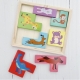 Puzzle din lemn tip tetris, +4 ani, cu animale colorate 3d, 7 piese, multicolor