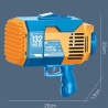 Pistol pentru baloane de sapun, 132 de gauri, lumini colorate, cablu de incarcare, 25 x 13 x 26 cm, Albastru/Portocaliu