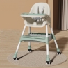 Scaun de masa pentru bebelusi si copii, telescopic, pliabil, masuta reglabila, suport picioare, centura siguranta, Verde