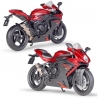 Macheta motocicleta metalica MV Agusta F3 RR, Welly, Scara 1:18, Rosu/Negru