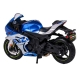 Macheta motocicleta Bburago 1:18 Suzuki GSX-R1000 R 2021, Albastru/Argintiu
