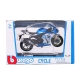 Macheta motocicleta Bburago 1:18 Suzuki GSX-R1000 R 2021, Albastru/Argintiu