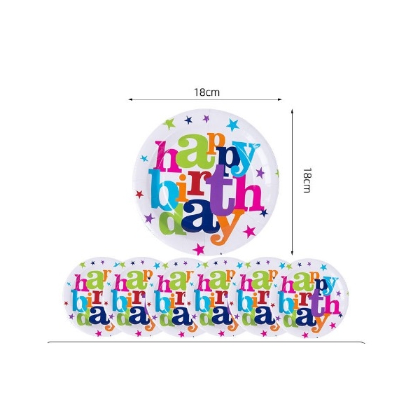 Set 6 farfurii 17 cm Happy Birthday