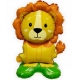 Balon din Folie Metalizata, Mini Figurine Animalute, Model Leu, Tematica Aniversare, 39x58 cm, Ambalaj Individual, Pai Inclus, U
