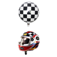 Set 2 Baloane din Folie Metalizata, Figurine Cerc si Casca, Model Curse, 75-80 cm cm, Ambalaj Individual, Pai Inclus, Umflare cu