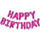 Set Baloane din Folie Metalizata, Model Happy Birthday, Litere de 40 cm, Baloane Party, Ambalaj Individual, Pai, Ata si Adeziv I
