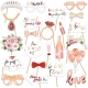 Set 23 de Accesorii pentru Petrecere, Props pentru Coltul de Poze, Tematica Petrecerea Burlacitelor, Roz