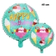 Balon din Folie Metalizata, Mini Figurina Rotunda, Model Inghetata, Happy Birthday, Tematica Aniversare, 45 cm, Ambalaj Individu