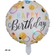 Balon din Folie Metalizata, Figurine, Model 6, Happy Birthday, Tematica Aniversare, 45 cm, Ambalaj Individual, Pai Inclus, Umfla