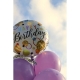 Balon din Folie Metalizata, Figurine, Model 6, Happy Birthday, Tematica Aniversare, 45 cm, Ambalaj Individual, Pai Inclus, Umfla