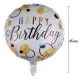 Balon din Folie Metalizata, Figurine, Model 6, Happy Birthday, Tematica Aniversare, 45 cm, Ambalaj Individual, Pai Inclus, Umfla