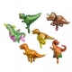 Balon din Folie Metalizata, Mini Figurine Dinozauri, Model Triceratops, Tematica Aniversare, 47x32 cm, Ambalaj Individual, Pai I