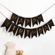 Banner Happy Birthday 100x200 cm, Dimensiune Stegulet 11.5x16.5 cm, Rola de Ata Inclusa, Negru