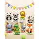 Balon din Folie Metalizata, Mini Figurine Animalute, Model Leu, Tematica Aniversare, 39x58 cm, Ambalaj Individual, Pai Inclus, U