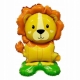 Balon din Folie Metalizata, Mini Figurine Animalute, Model Leu, Tematica Aniversare, 39x58 cm, Ambalaj Individual, Pai Inclus, U