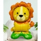 Balon din Folie Metalizata, Mini Figurine Animalute, Model Leu, Tematica Aniversare, 39x58 cm, Ambalaj Individual, Pai Inclus, U