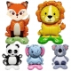 Balon din Folie Metalizata, Mini Figurine Animalute, Model Leu, Tematica Aniversare, 39x58 cm, Ambalaj Individual, Pai Inclus, U