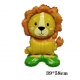 Balon din Folie Metalizata, Mini Figurine Animalute, Model Leu, Tematica Aniversare, 39x58 cm, Ambalaj Individual, Pai Inclus, U