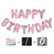 Set baloane folie, Happy Birthday, 40 cm, roz deschis