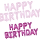 Set Baloane din Folie Metalizata, Model Happy Birthday, Litere de 40 cm, Baloane Party, Ambalaj Individual, Pai, Ata si Adeziv I