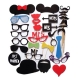 Set 31 de Accesorii pentru Petrecere, Props pentru Coltul de Poze, Ochelari, Palarii, Mustata, Cravata, Tematica Nunta, Multicol