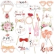 Set 23 de Accesorii pentru Petrecere, Props pentru Coltul de Poze, Tematica Petrecerea Burlacitelor, Roz