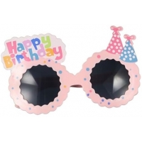 Ochelari pentru petrecere cu mesaj Happy Birthday, Roz deschis