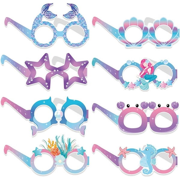 Set 8 Perechi de Ochelari pentru Petrecere, Diverse Modele, Multicolor