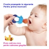 Suzeta pentru diversificarea alimentatiei/dentitie, potrivit pentru fructe si piure proaspat, albastru, fara bpa