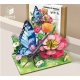 Puzzle 3D din lemn, Fluture, 55 piese, 8+ ani, Multicolor