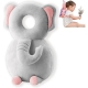 Perna tip rucsac pentru protectia capului, tetiera tip elefant de plus, pentru bebelusi, 33x6x19 cm, 180 g, gri