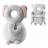 Perna tip rucsac pentru protectia capului, tetiera tip elefant de plus, pentru bebelusi, 33x6x19 cm, 180 g, gri