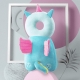 Perna tip rucsac pentru protectia capului, tetiera tip unicorn, pentru bebelusi, 33x6x19 cm, 180 g, albastru