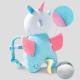 Perna tip rucsac pentru protectia capului, tetiera tip unicorn, pentru bebelusi, 33x6x19 cm, 180 g, albastru