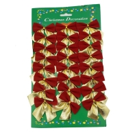 Set 24 fundite pentru brad, Rosii-Aurii , 5 x 6 cm, din poliester