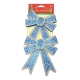 Set 2 fundite pentru brad, Albastre, model spiralat, cu margini aurii, 13 x 18 cm, PVC