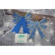 Set 2 fundite pentru brad, Albastre, model spiralat, cu margini aurii, 13 x 18 cm, PVC