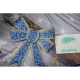 Set 2 fundite pentru brad, Albastre, model spiralat, cu margini aurii, 13 x 18 cm, PVC