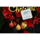 Set de 12 ornamente de brad, de tip Glob, Rosu/ Auriu, din polistiren, cu finisaj sclipitor