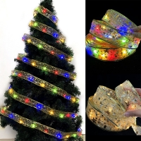 Panglica LED de Craciun  Aurie, lungime 4 m , 40 LED-uri, Baterii, Multicolor