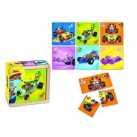 Puzzle in cutie de lemn - Mickey si pilotii de curse