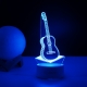 Lampa LED decorativa, 3D, Chitara, din material acril si lumina multicolora, alb